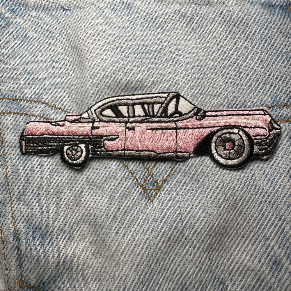 Pink Cadillac Car Patch Embroidered Iron On Patch Automobile‎ Classic Vehicle